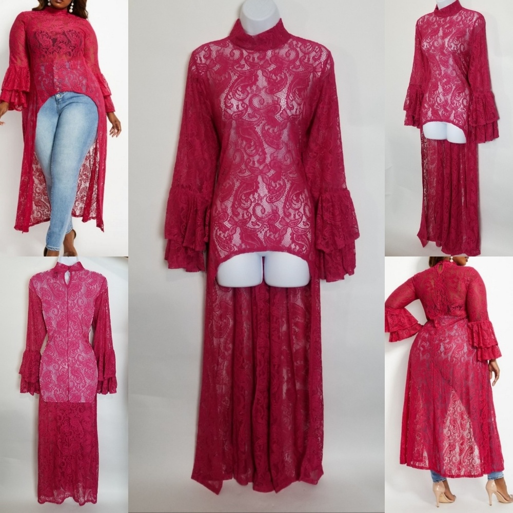 High-Low Lace Top - Picture 6 of 7